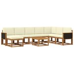 vidaXL Ensemble de canapés d'extérieur 9 Pièces Naturel et Crème
