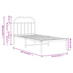 vidaXL Cadre de lit métal sans matelas avec tête de lit noir 80x200 cm