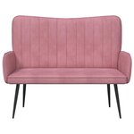 vidaXL Sofa 2 places Rose 115 x 61 x 87 cm Velours (V)