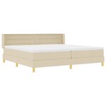 Lit à ressort vidaXL avec matelas crème 200x200 cm en tissu