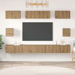 vidaXL Ensemble meuble TV 8 Pièces Chêne artisanal Bois d'ingénierie
