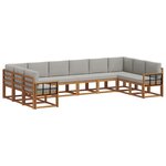 vidaXL Ensemble de canapés d'extérieur 10 Pièces Gris Naturel et Clair