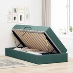 vidaXL Lit avec rangement et matelas Vert foncé 90 x 200 cm Velours
