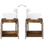 vidaXL Vanité de lavabo mural Chêne fumé 49 5 x 44 5 x 65 cm