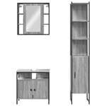 vidaXL Ensemble d'armoires de salle de bain 3 Pièces sonoma gris