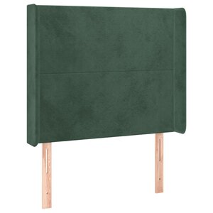vidaXL Tête de lit avec oreilles Vert foncé 83x16x118/128 cm Velours