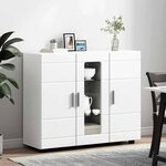 vidaXL Buffet avec étagère Blanc 55.5 x 29 x 100 cm Bois d'ingénierie