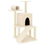 vidaXL Arbre à chat avec griffoirs en sisal crème 110 5 cm