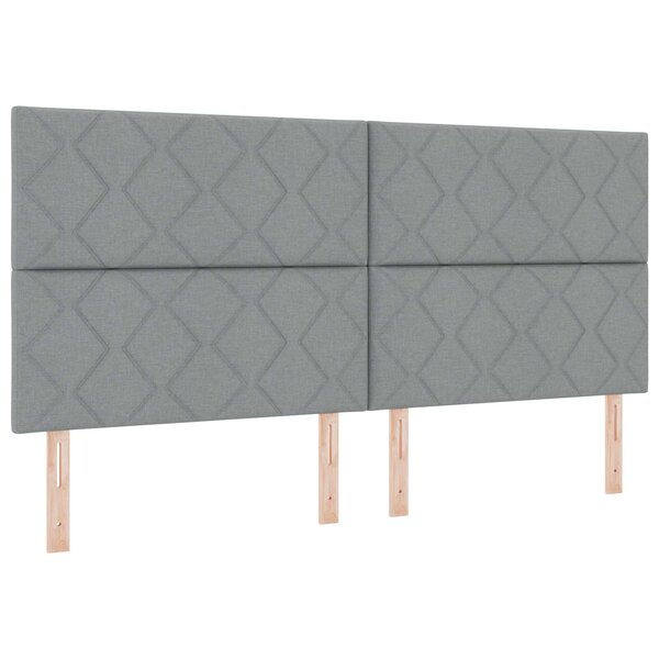 vidaXL Tête de lit Gris clair 200 cm tissu