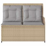 vidaXL Banc de jardin avec coussin Beige et gris polyrotin