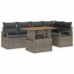 vidaXL Ensemble de salle à manger pour jardin 6 Pièces Gris  Marron