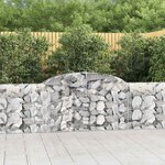 vidaXL Paniers à gabions arqués 7 Pièces 300x30x80/100 cm fer galvanisé