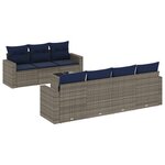 vidaXL Salon de jardin 8 Pièces avec coussins gris résine tressée