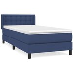 vidaXL Sommier à lattes de lit avec matelas Bleu 100x200 cm Tissu