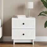 vidaXL Cabinet de chevet Blanc 43 x 34 5 x 47 5 cm Bois d'ingénierie