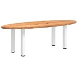 vidaXL Table à manger marron clair bois de chêne massif ovale