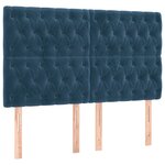 vidaXL Sommier à lattes de lit matelas et LED Bleu foncé 160x200 cm