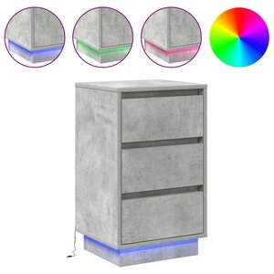 vidaXL Cabinet de chevet avec tiroir Gris béton 39 x 34 5 x 65 cm