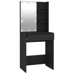 vidaXL Coiffeuse avec LED Noir 60x40x140 cm