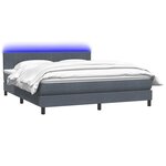 vidaXL Sommier à lattes de lit et matelas et LED gris foncé 180x210cm velours