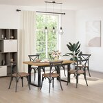 vidaXL Table à manger NOAIN pieds en forme de U 160x90x75cm massif pin
