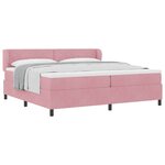 vidaXL Lit à ressorts avec matelas Rose 200 x 200 cm Velours