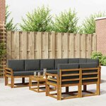 vidaXL Ensemble de canapés d'extérieur 9 pc Naturel et Anthracite