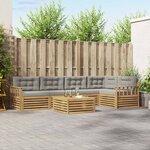 vidaXL Ensemble de canapés d'extérieur 6 pc Blanc et gris clair