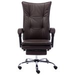 Chaise fauteuil siège de bureau informatique étude similicuir brun 02_0024031