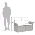 Canapé de jardin 2 places vidaXL avec coussins en poly rattan beige