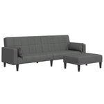 vidaXL Canapé-lit à 2 places avec repose-pied gris foncé tissu