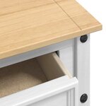 vidaXL Table d'appoint avec tiroir Blanc 115 x 46 x 73 cm Pin massif
