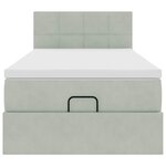 vidaXL Cadre de lit ottoman et matelas gris clair 90x200 cm velours