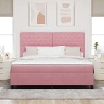 vidaXL Lit à ressorts avec matelas Rose 180 x 200 cm Velours