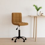 vidaXL Chaise pivotante de bureau Marron Velours