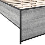 vidaXL Cadre de lit sonoma gris 120x190 cm bois d'ingénierie et métal