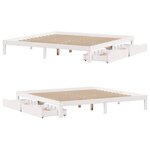 vidaXL Cadre de lit avec tiroirs sans matelas blanc 200x200 cm