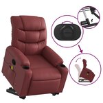 vidaXL Fauteuil inclinable de massage Rouge bordeaux Similicuir