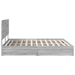 vidaXL Lit de Rangement Gris Sonoma 180 x 200 cm Bois d'ingénierie