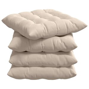 vidaXL Coussins de siège 4 Pièces Beige 40 x 40 x 6 cm Microfibre