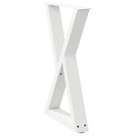 vidaXL Pieds de table à manger 2 pièces Blanc 60 x (72-73 3) cm Acier