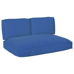 vidaXL Set de coussins de palette 3 Pièces Bleu royal 120 x 80 x 12 cm