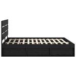 vidaXL Cadre de lit avec tête de lit Noir 200 x 200 cm Pin massif