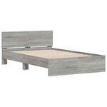 vidaXL Cadre de lit avec tête de lit et LED sonoma gris 120x190 cm