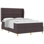 vidaXL Lit à ressorts avec matelas Marron foncé 200 x 160 cm tissu