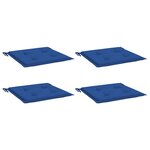 vidaXL Coussins de chaise de jardin lot de 4 bleu royal 40x40x4 cm