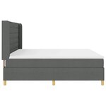 vidaXL Lit à ressorts avec matelas gris foncé 200x200 cm  tissu