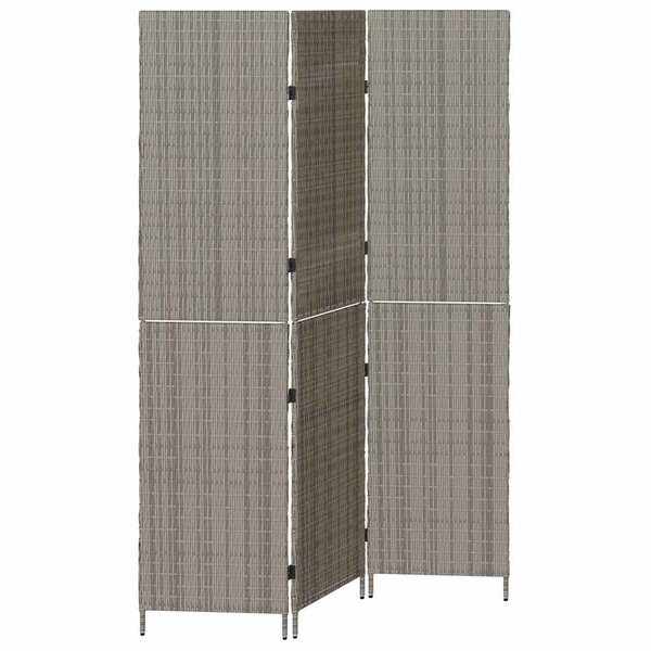 vidaXL Paravent Gris 147 x 180 cm polyrotin
