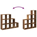 vidaXL Étagère séparatrice de pièce à 3 niveaux vieux bois