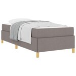 vidaXL Cadre de lit avec matelas Taupe 90 x 200 cm tissu